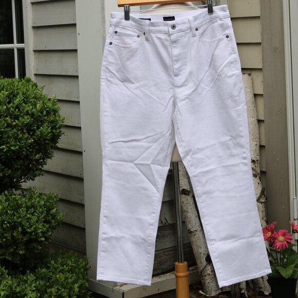 Talbots Petite White Stretch Cotton Modern Ankle Jeans Sz 12P - Picture 2 of 7